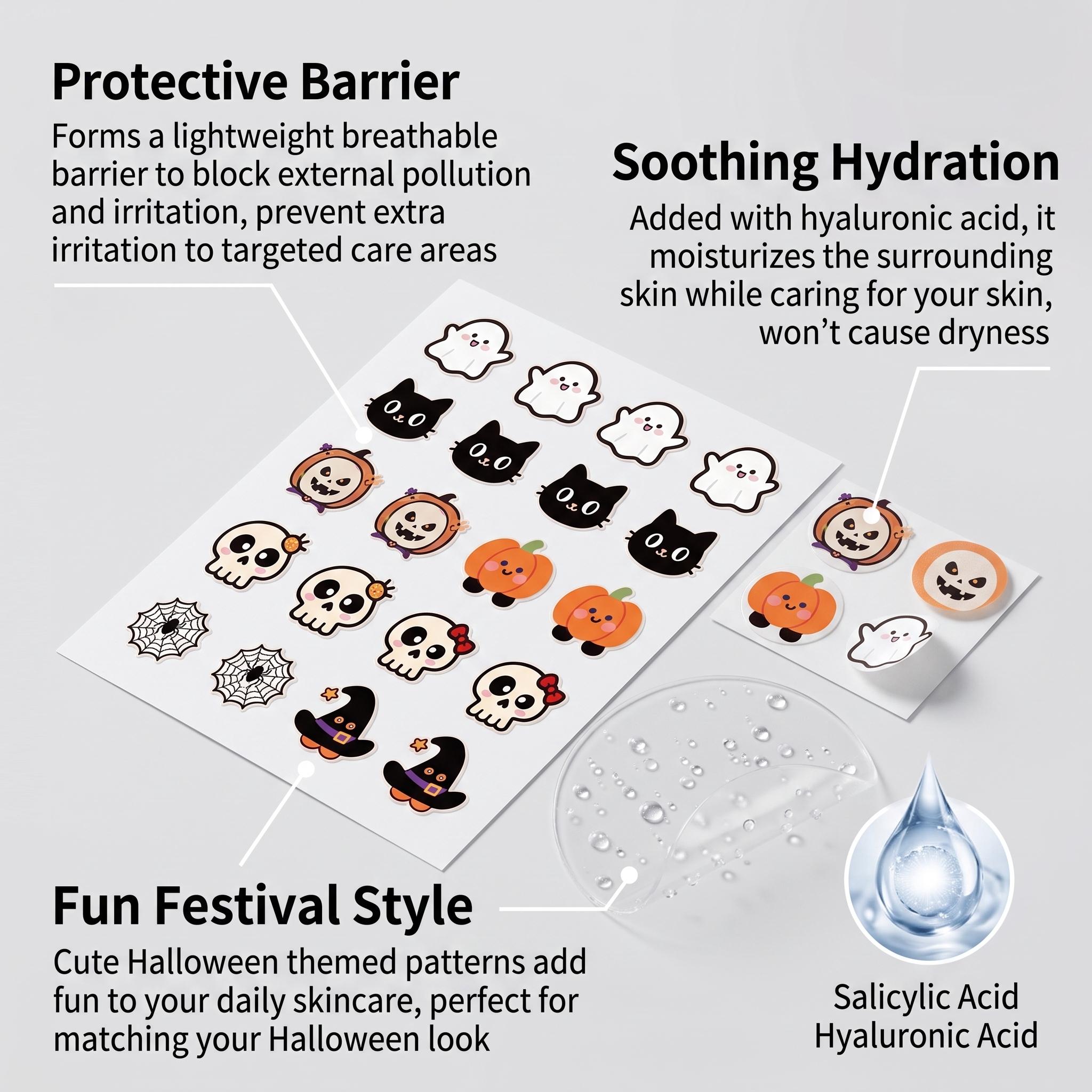 Hydrocolloid Pimple Patch - Halloween Acne Patches Salicylic Acid Deep
