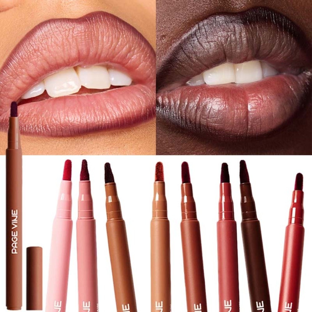 Matte Velvet Lip Tint Long Lasting - Velvet Brown Lip Liner Pencil Liquid