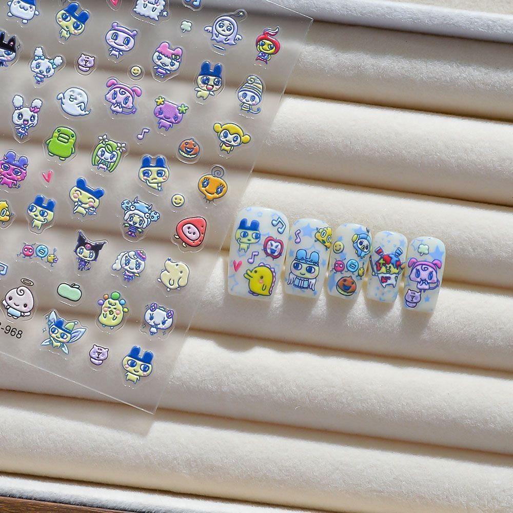 Tamagotchi Cartoon 3D Embossed - Nail Art 评论和价格