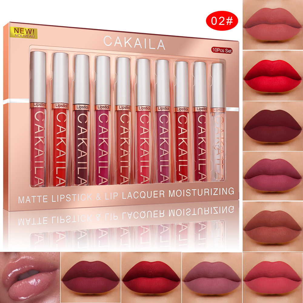 4pcs/10pcs/set Nude Lip Gloss  - Matte Velvet Lip Tint Long Lasting 评论和价格