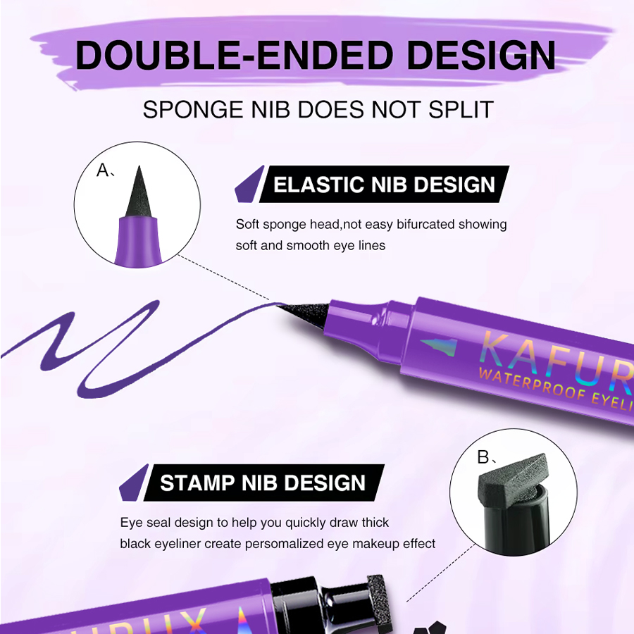 3 Color 2 IN 1 Seal Stamp Eyel - Waterproof Liquid Eyeliner Pen 评论和价格