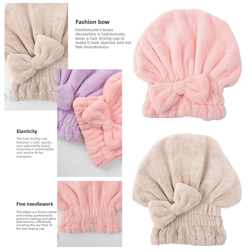 Bow-Knot Shower Cap Super Abso - Hair Care 评论和价格