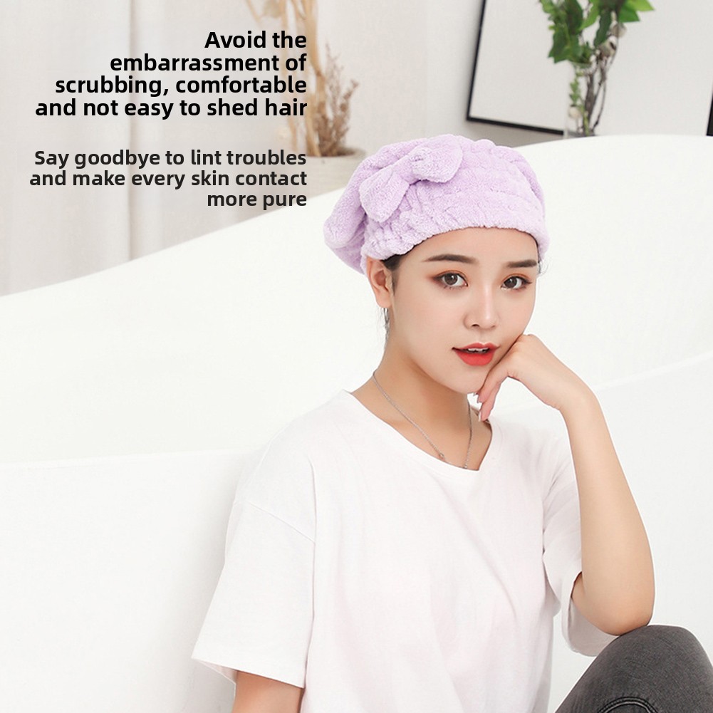Bow-Knot Shower Cap Super Abso - Hair Care 评论和价格